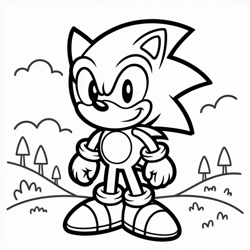 super sonic coloring pages green hill