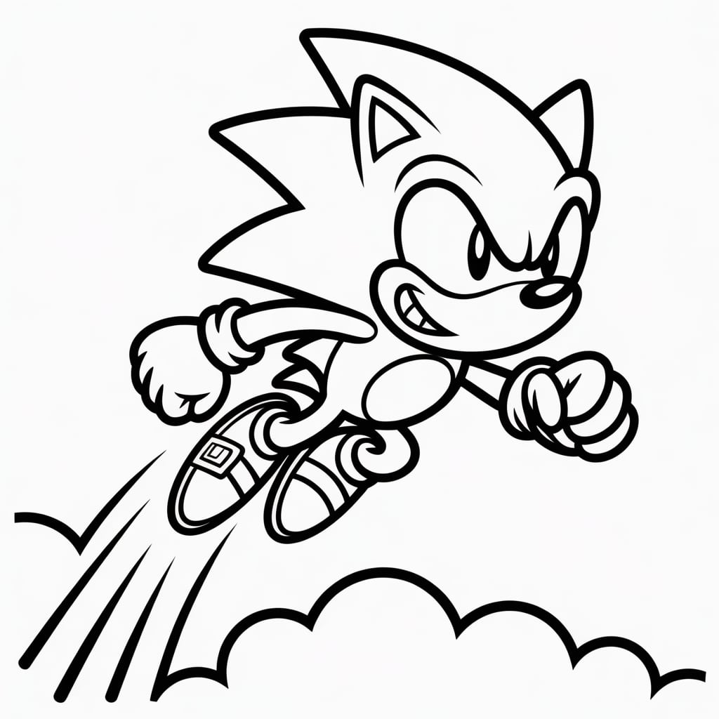 super sonic coloring pages jump boost