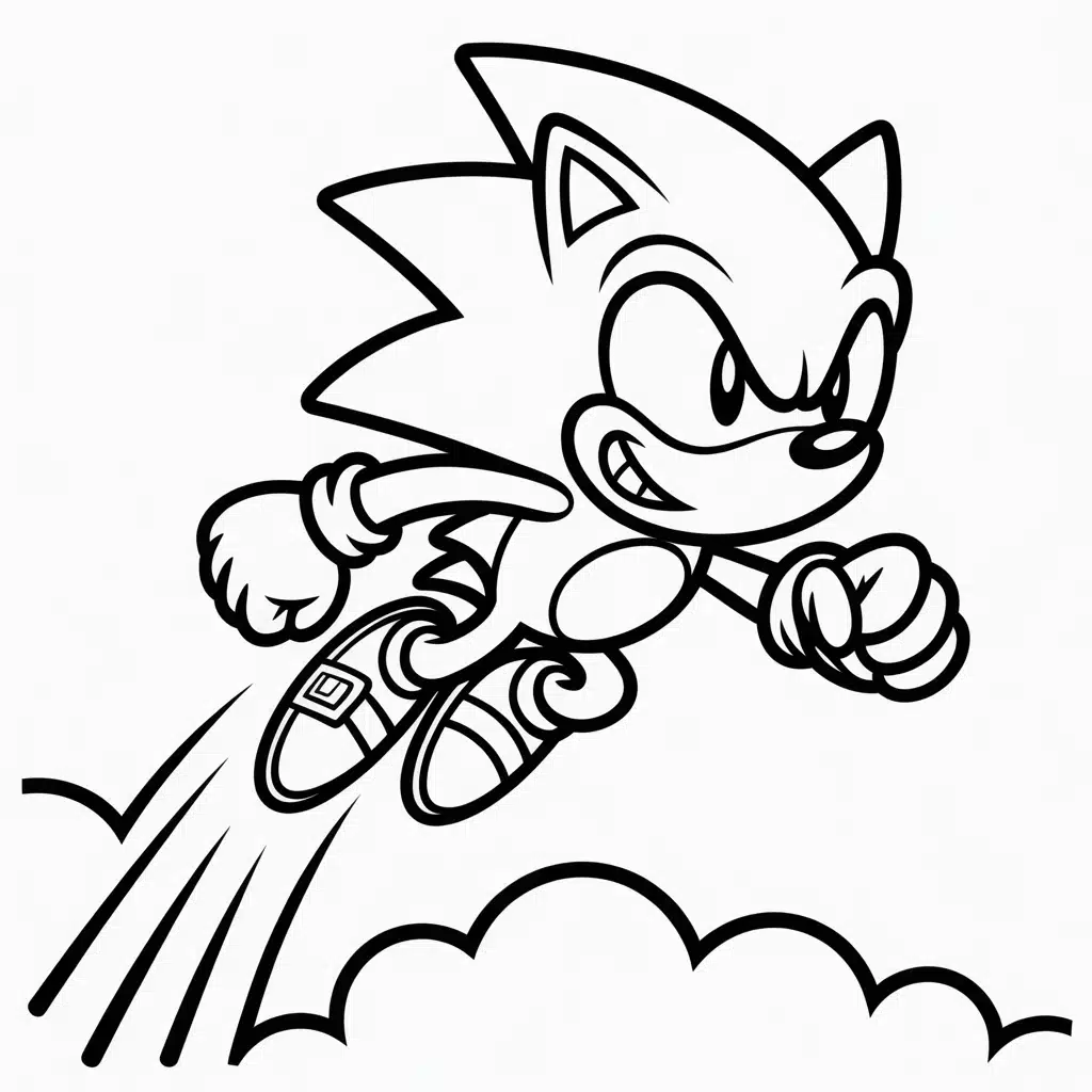 super sonic coloring pages jump boost