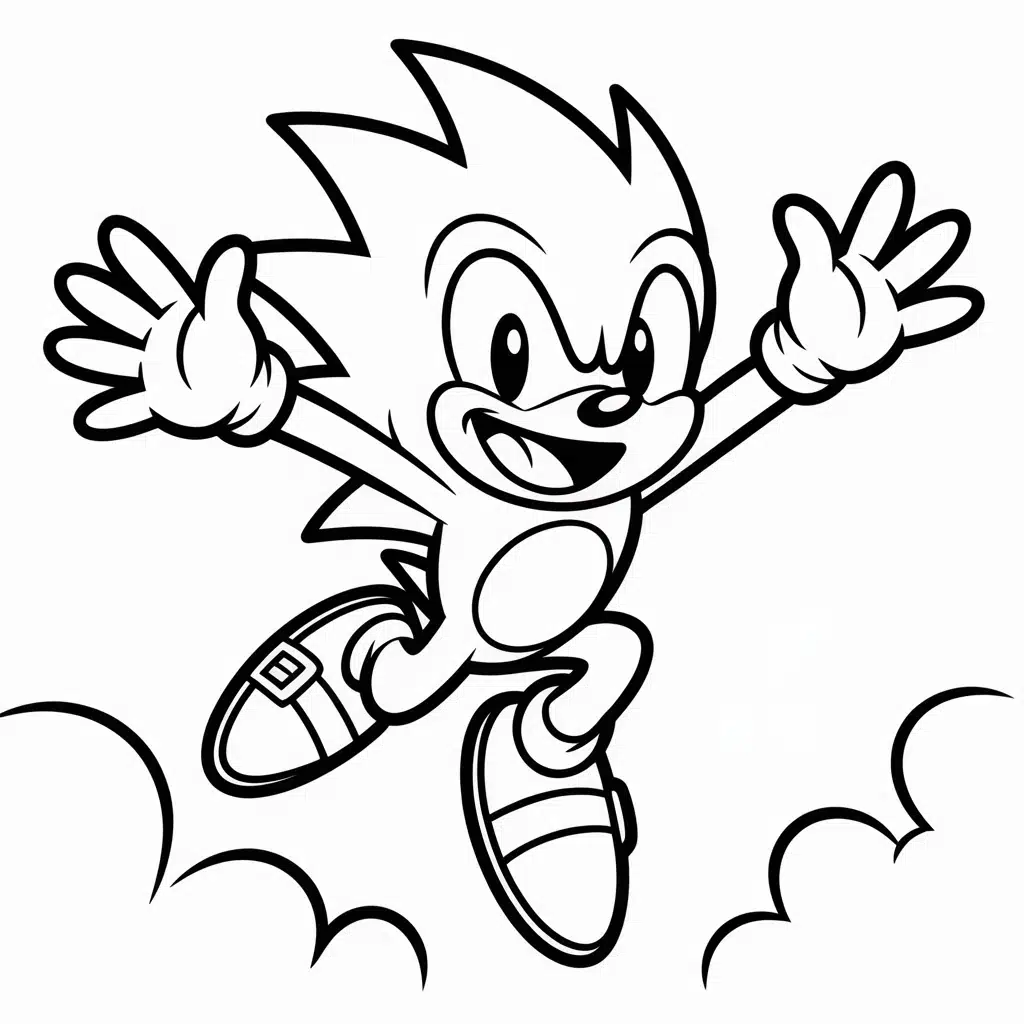 super sonic coloring pages jump