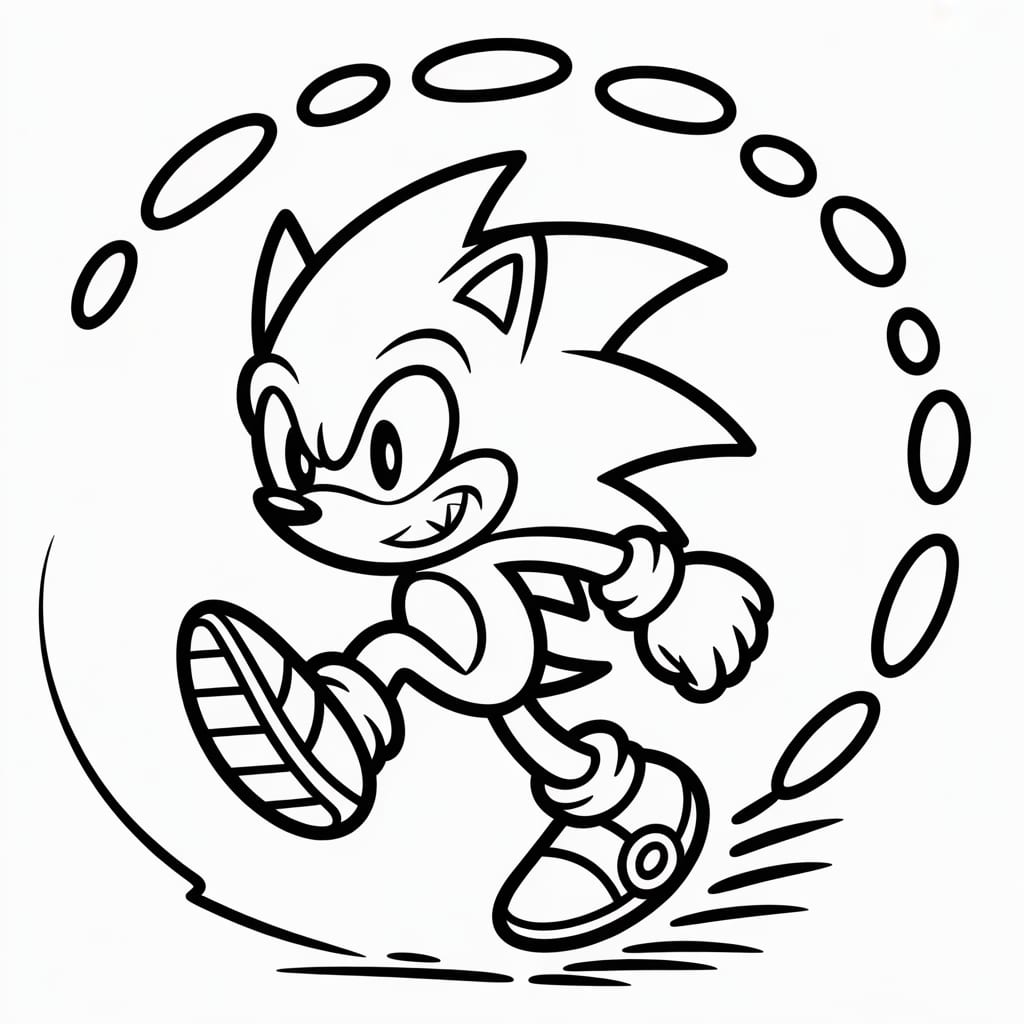 super sonic coloring pages loop