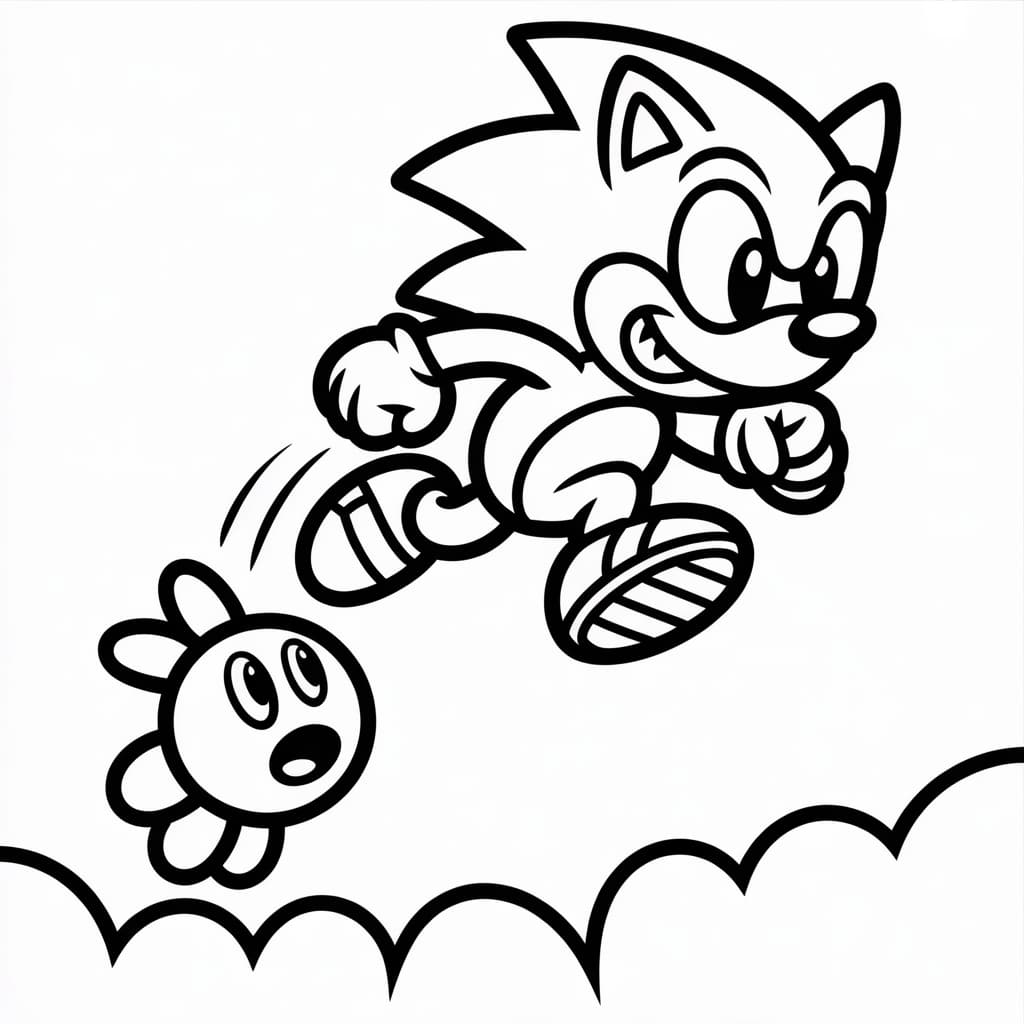 super sonic coloring pages over goomba
