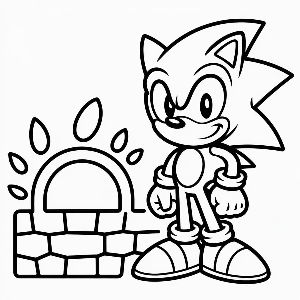 super sonic coloring pages pipe