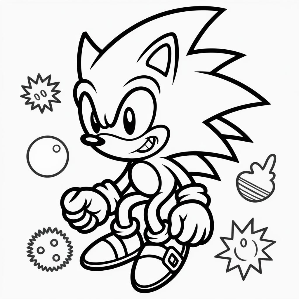 super sonic coloring pages powerups