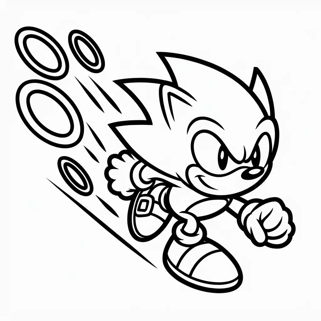 super sonic coloring pages ring