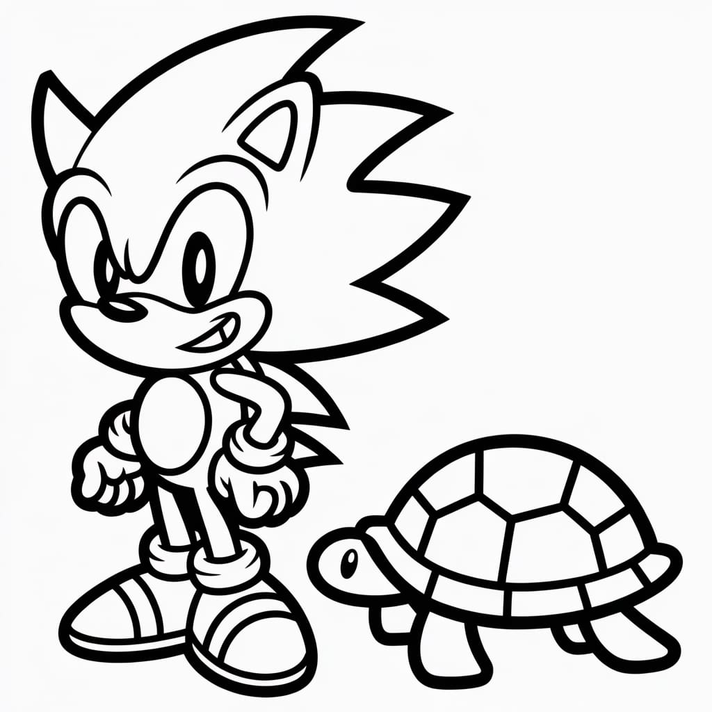 super sonic coloring pages shell
