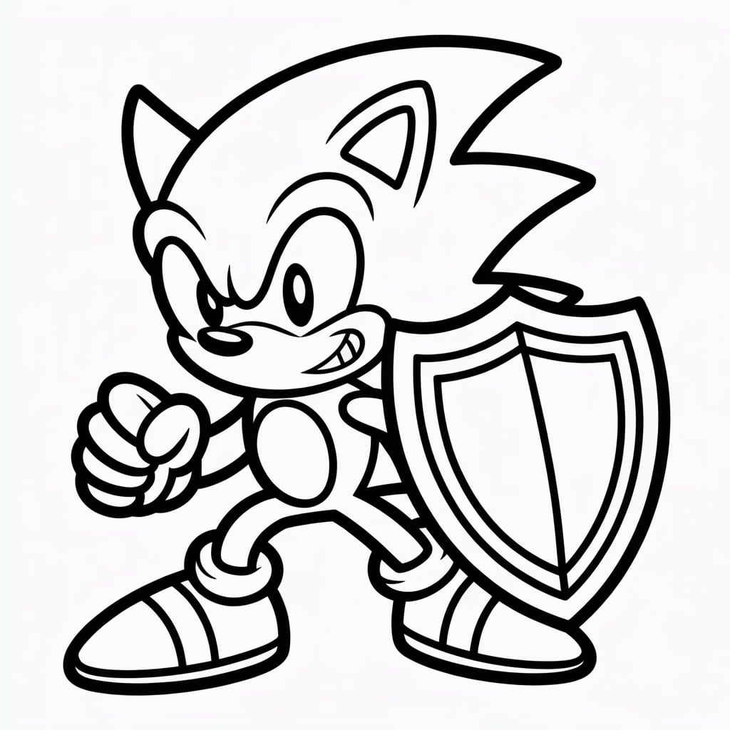 super sonic coloring pages shield