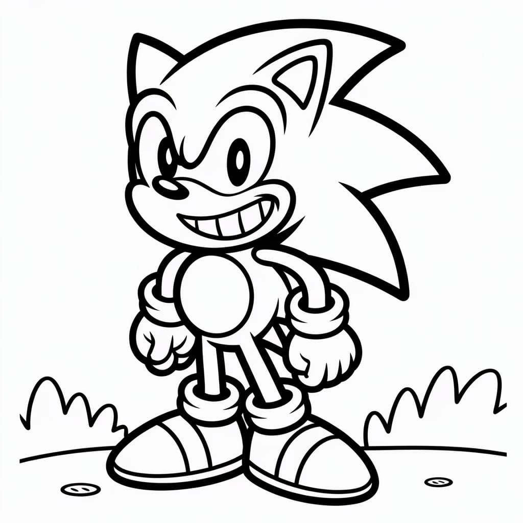 super sonic coloring pages smile