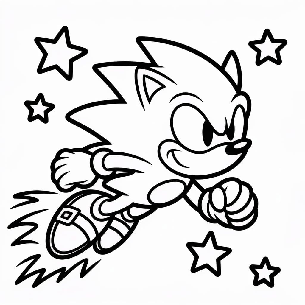 super sonic coloring pages stars