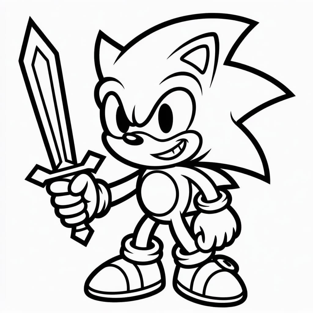 super sonic coloring pages sword