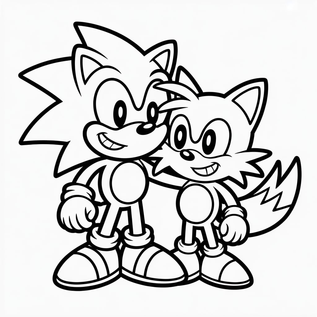 super sonic coloring pages tails