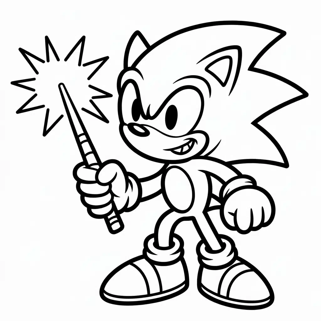 super sonic coloring pages wand