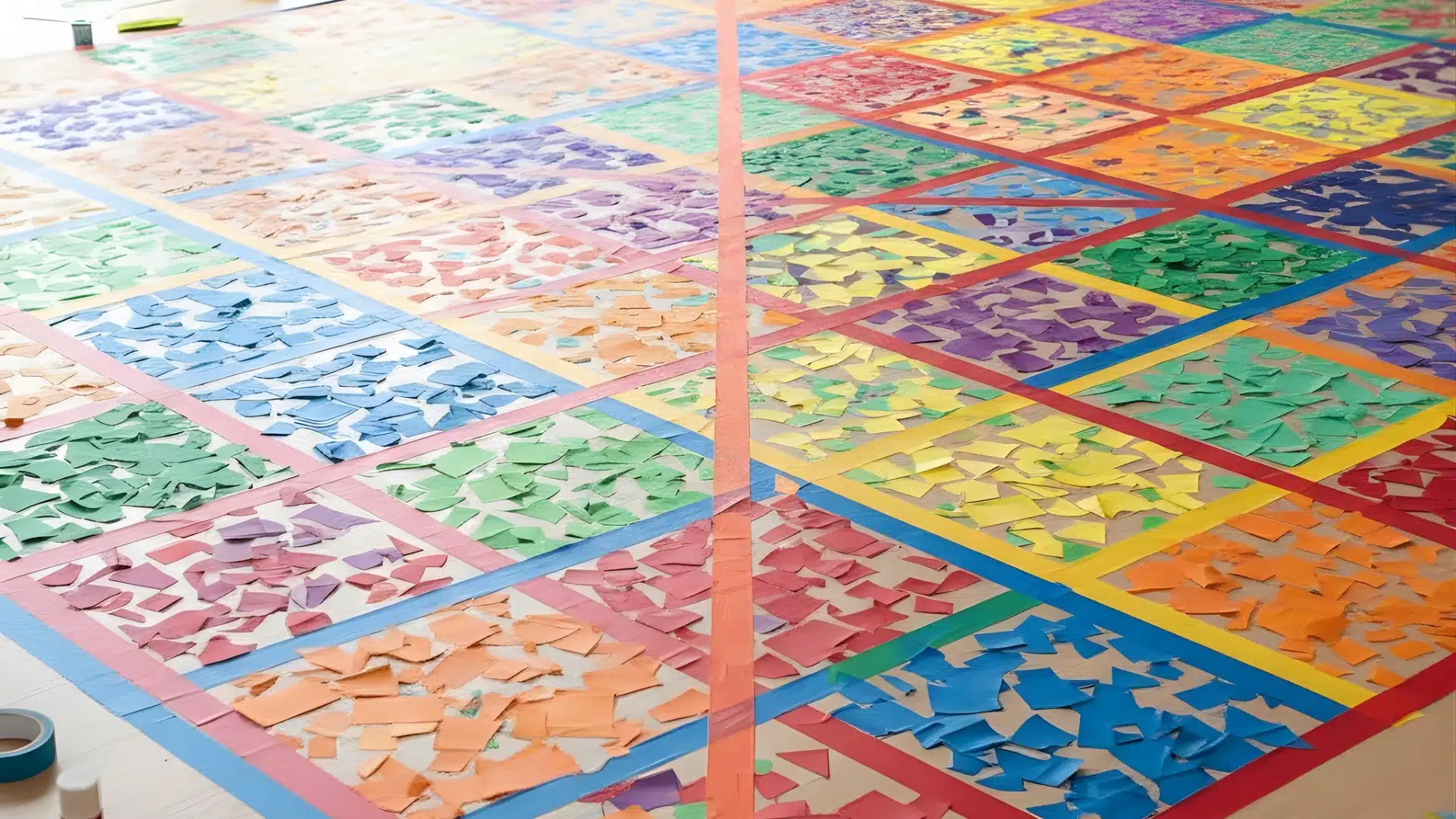 tape rainbow for kids