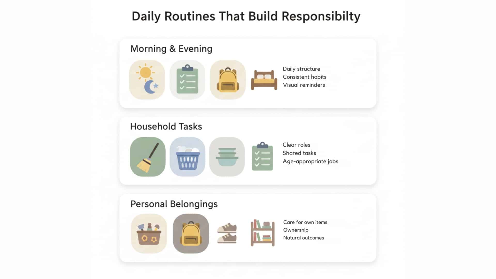 teach kids responsibilities daily routines