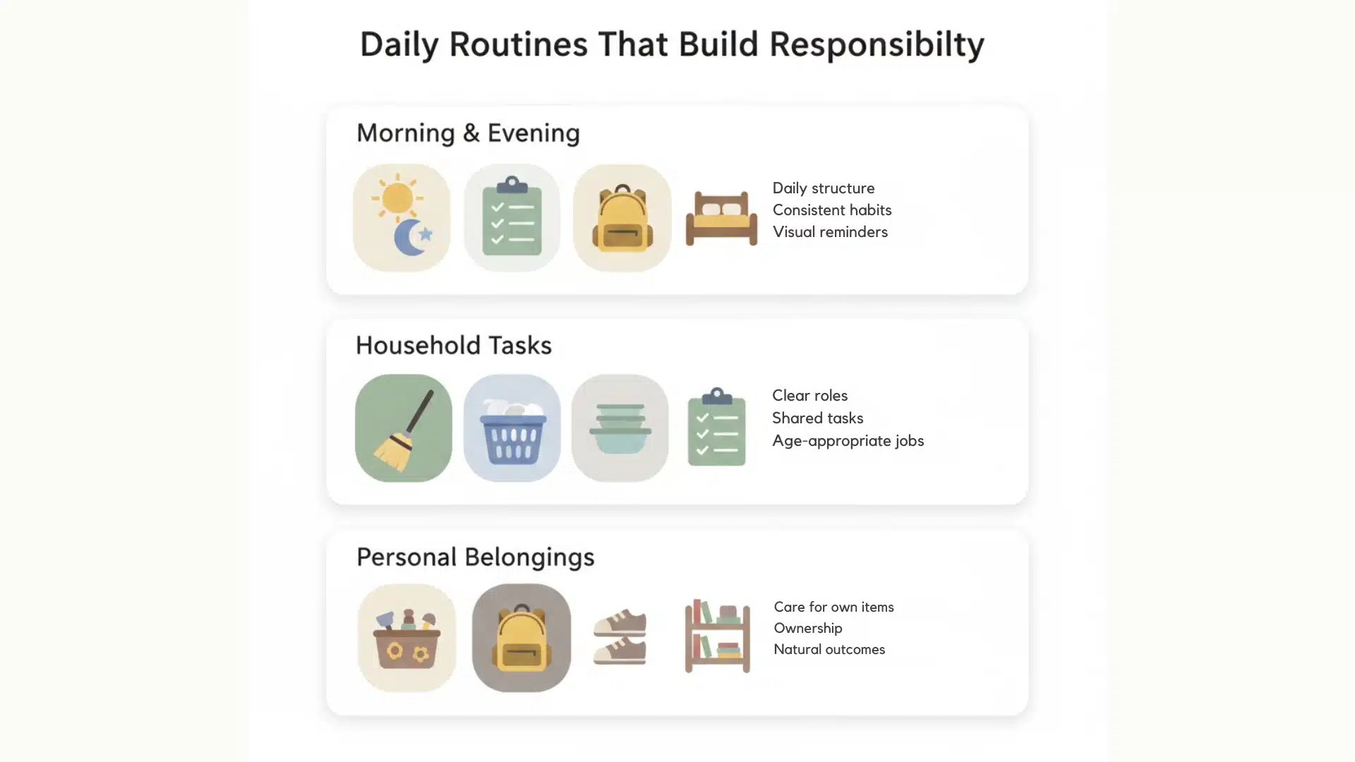 teach kids responsibilities daily routines