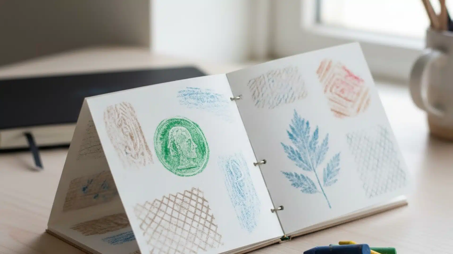 texture rubbing for kids