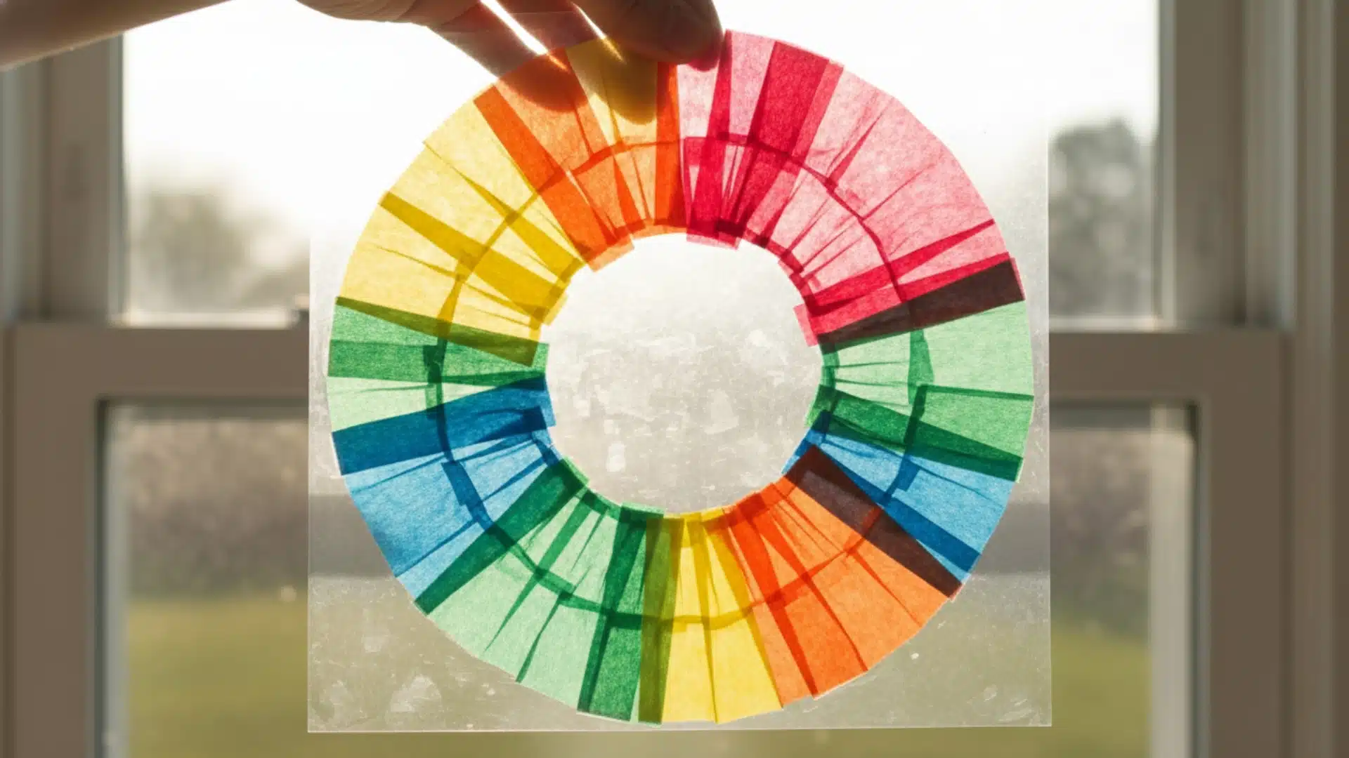 tissue paper suncatcher