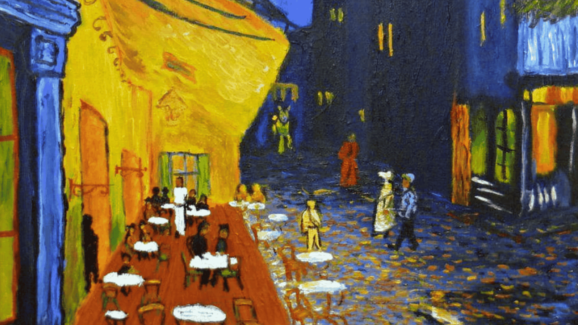 vincent van goghs cafe terrace at night