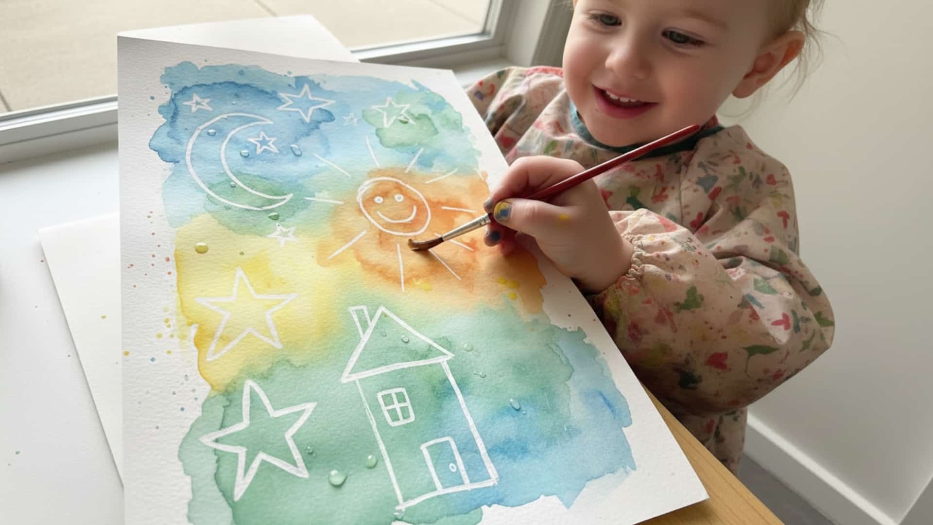 watercolor resist art kids