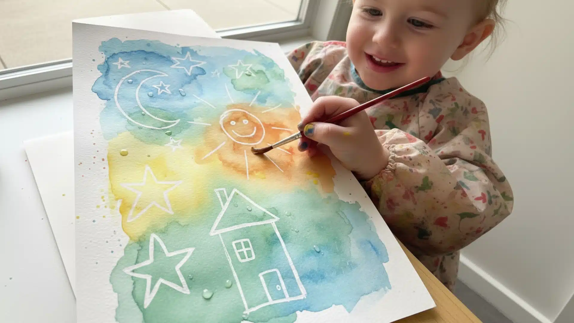 watercolor resist art kids