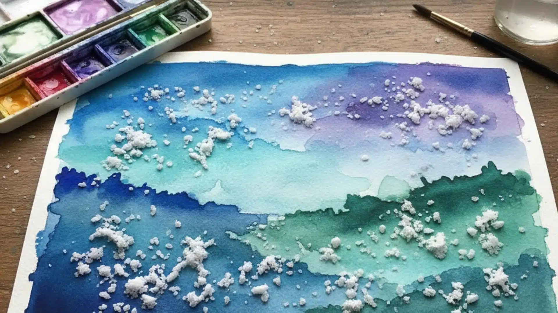 watercolour salt painting