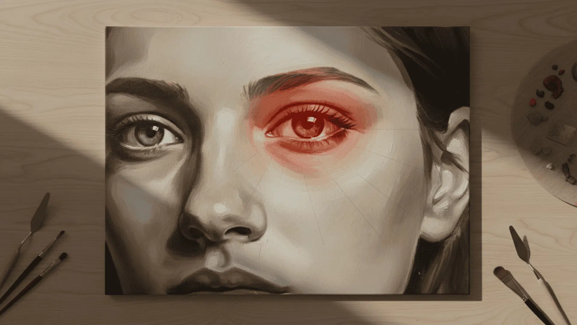 Focal point demonstration showing where the viewer's attention concentrates