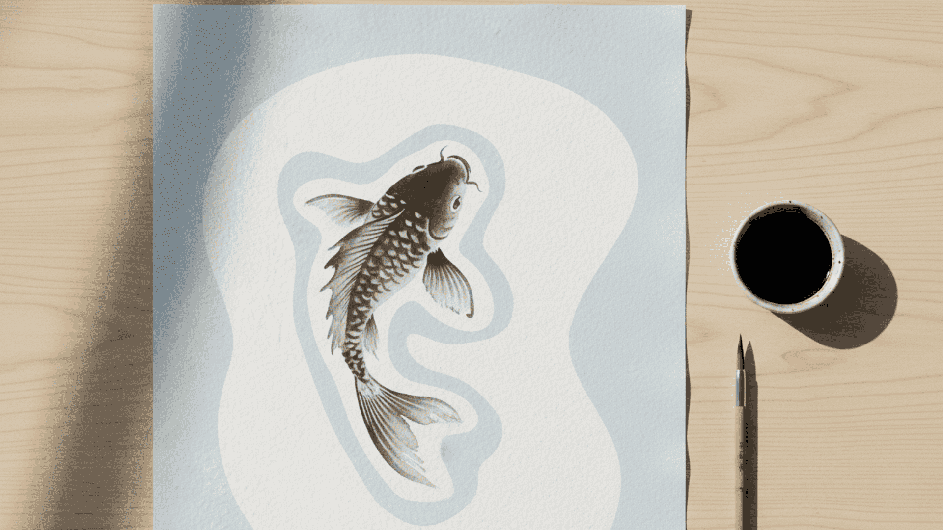 Negative space demonstration showing positive and negative shapes in composition