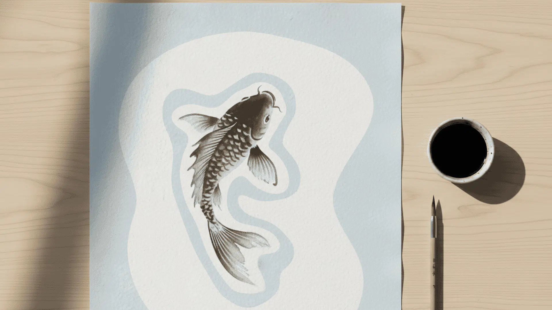 Negative space demonstration showing positive and negative shapes in composition