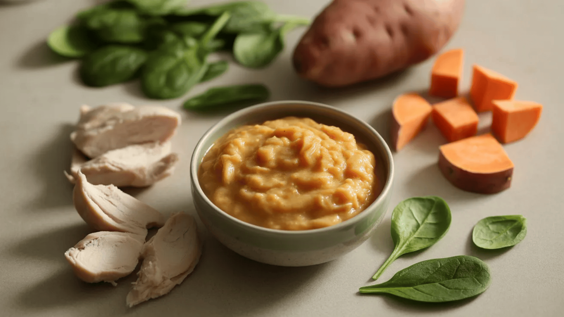 chicken sweet potato spinach puree