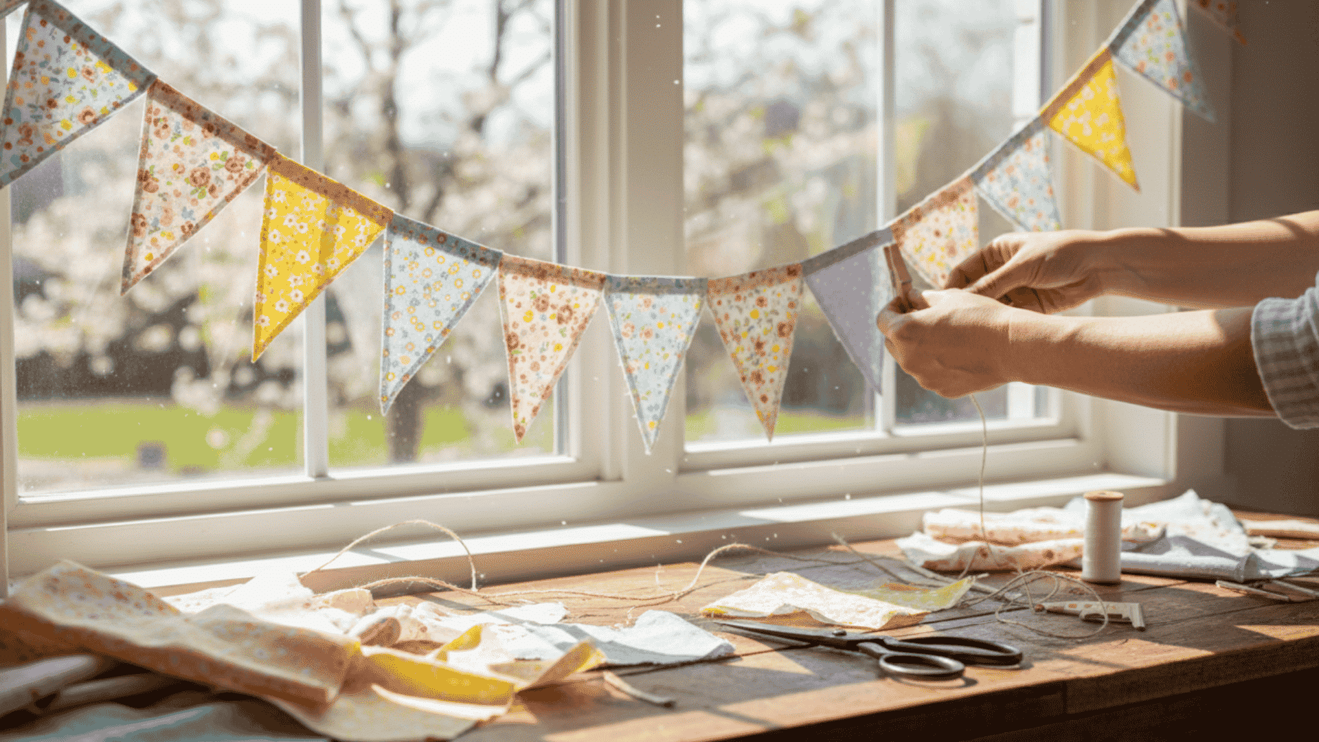 fabric scrap bunting