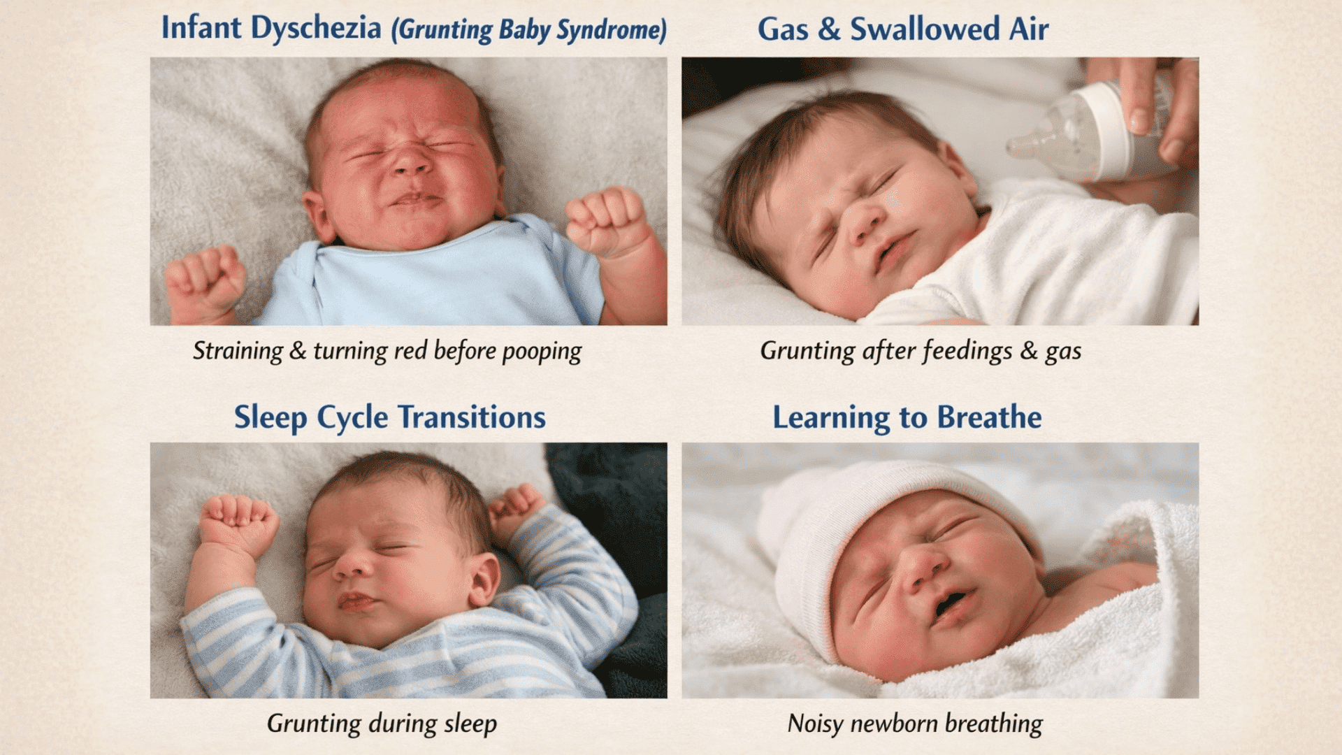 most common normal reasons babies grunt