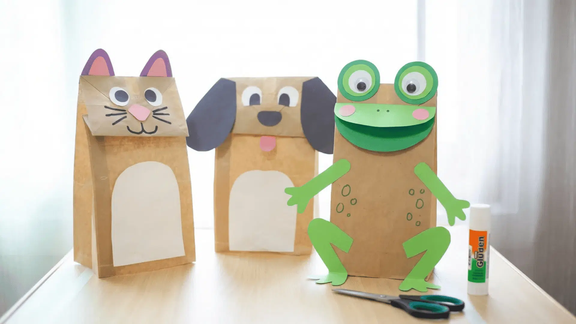 paper bag puppet animals