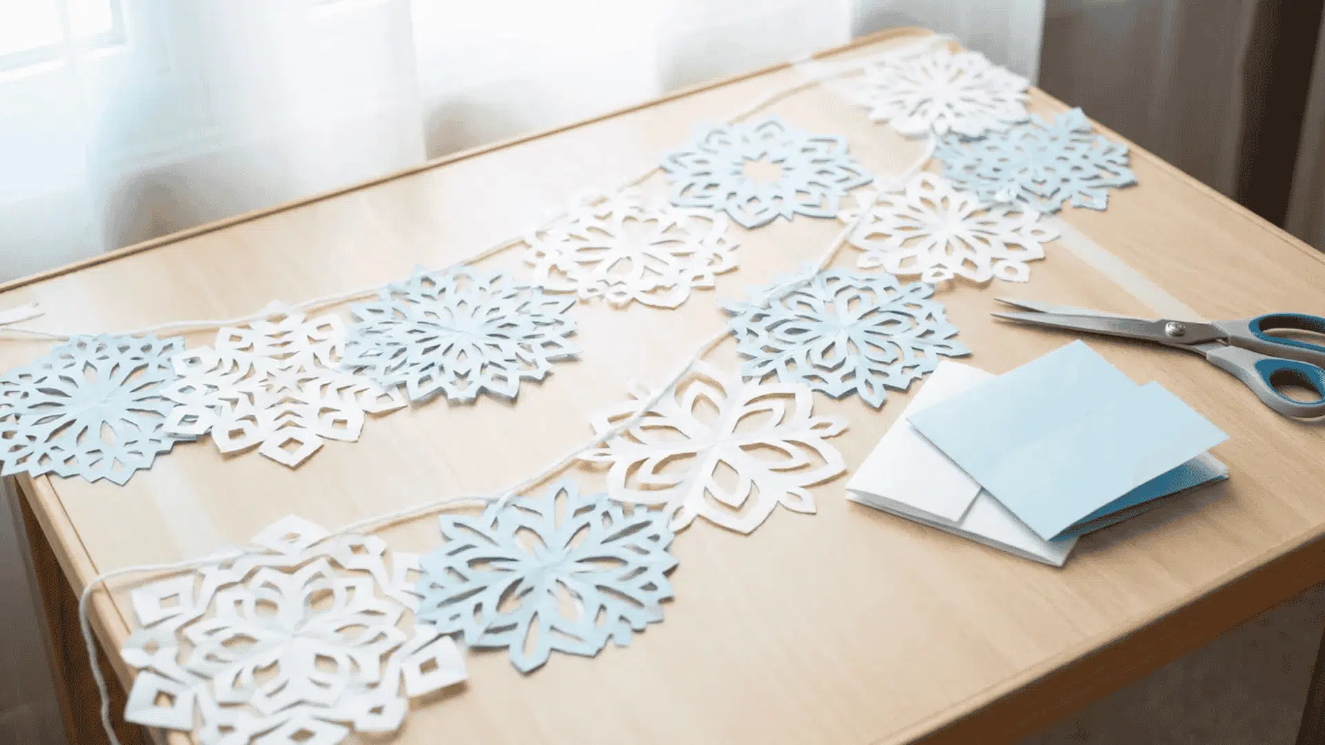 paper snowflake garland