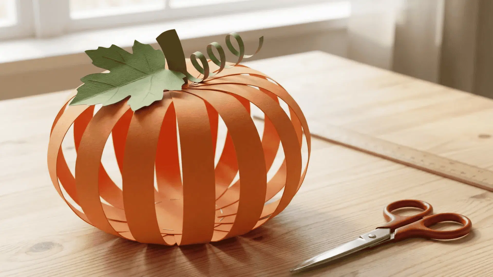 paper strip pumpkin