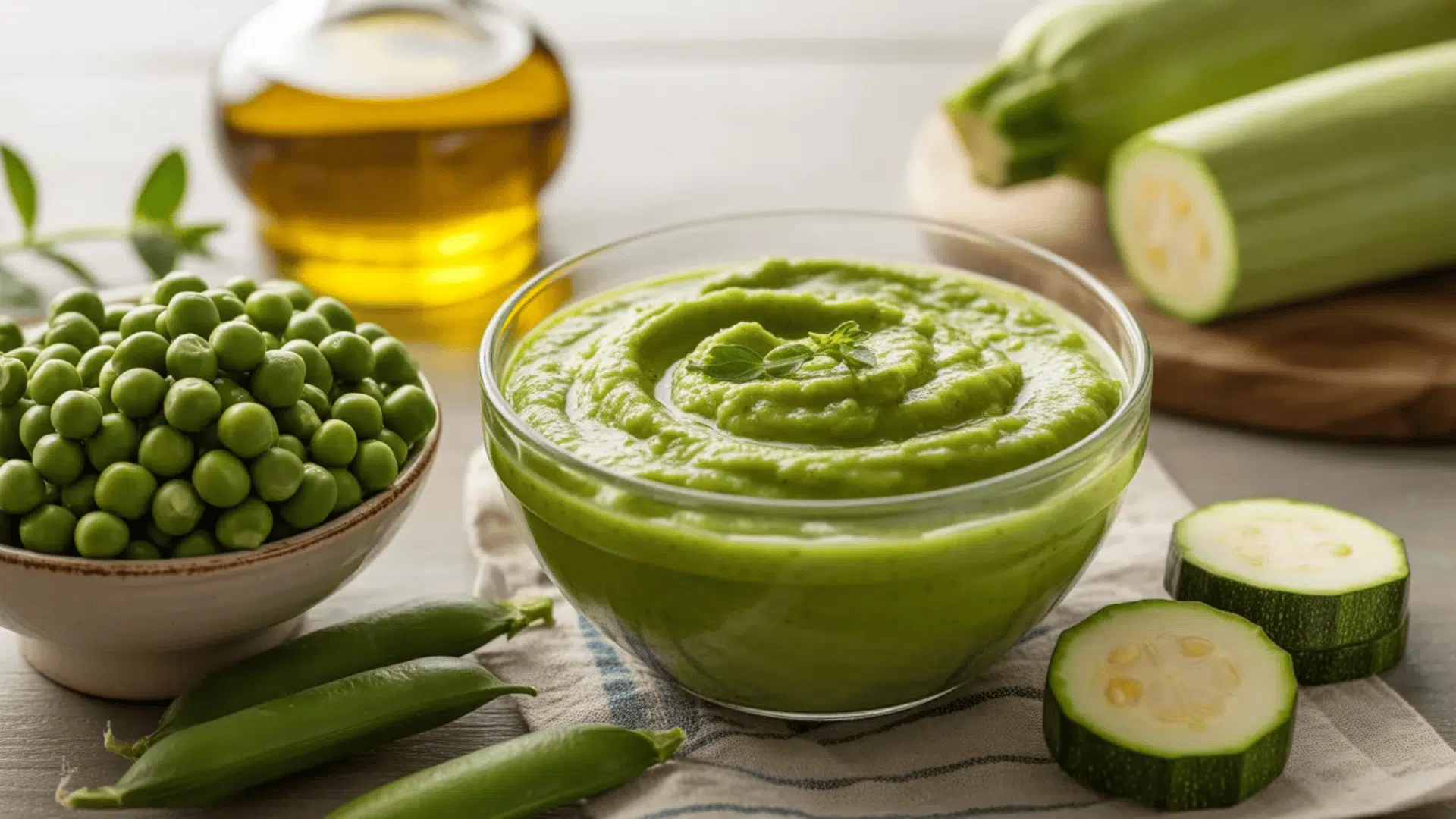 pea zucchini puree