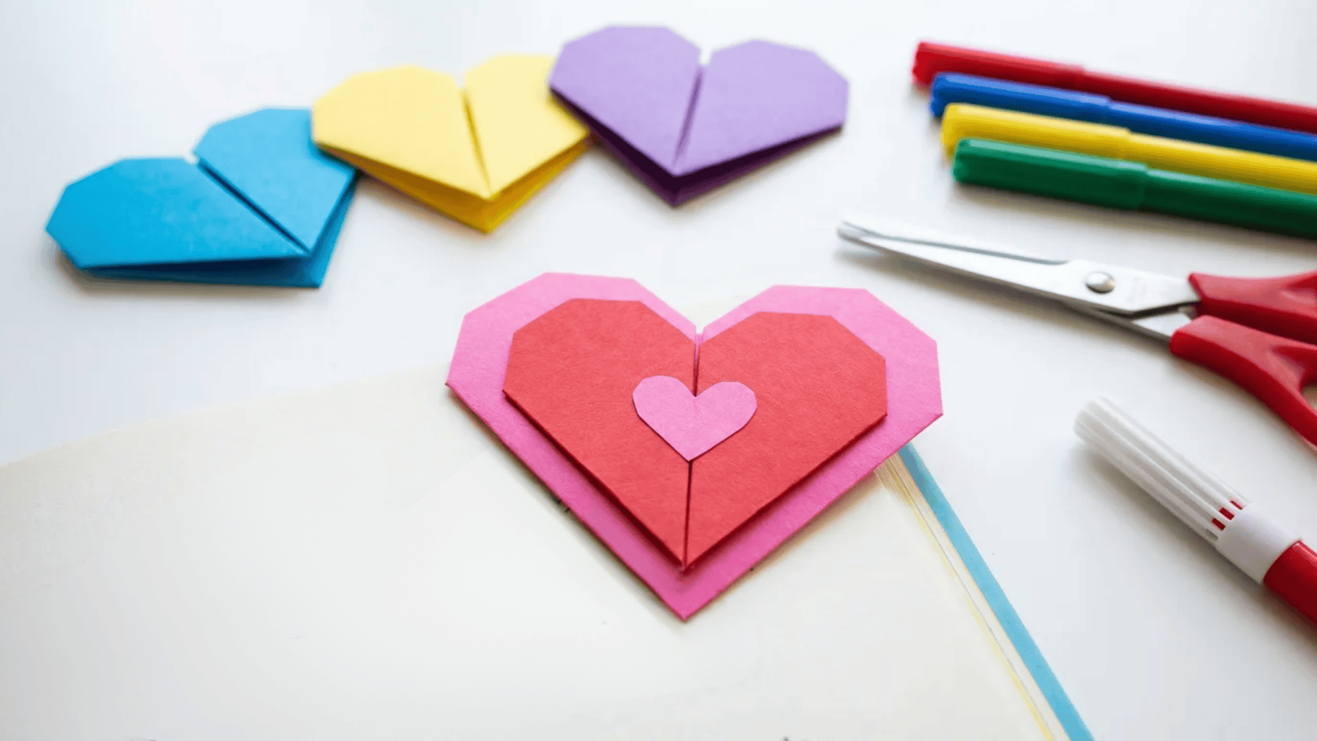 simple paper heart bookmarks