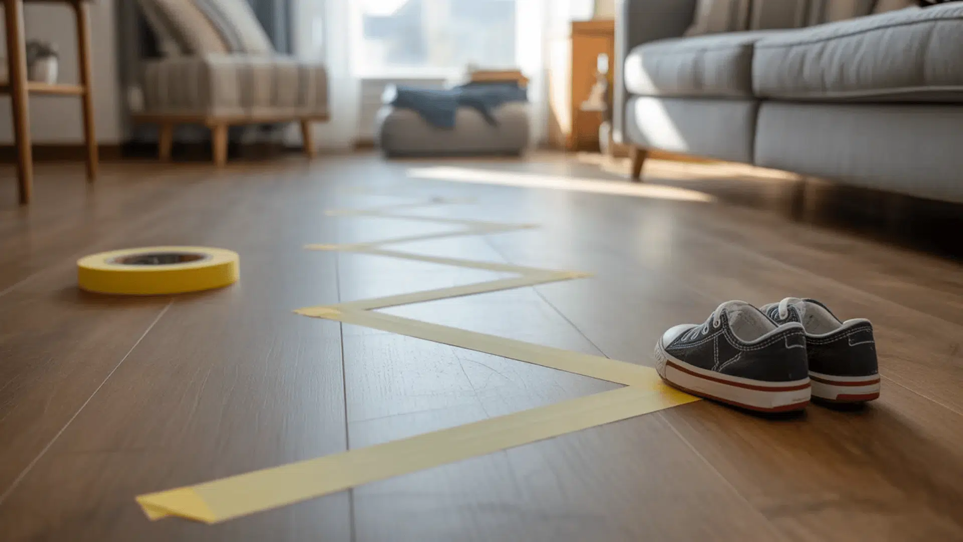 tape zigzag balance walk