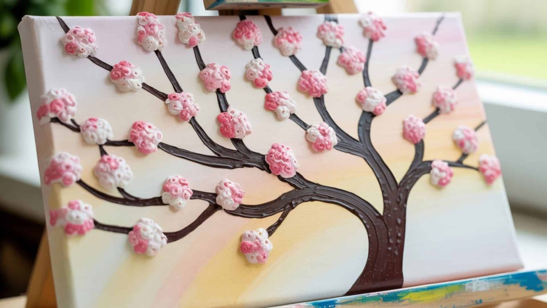 Beautiful cherry blossom tree with pink flowers