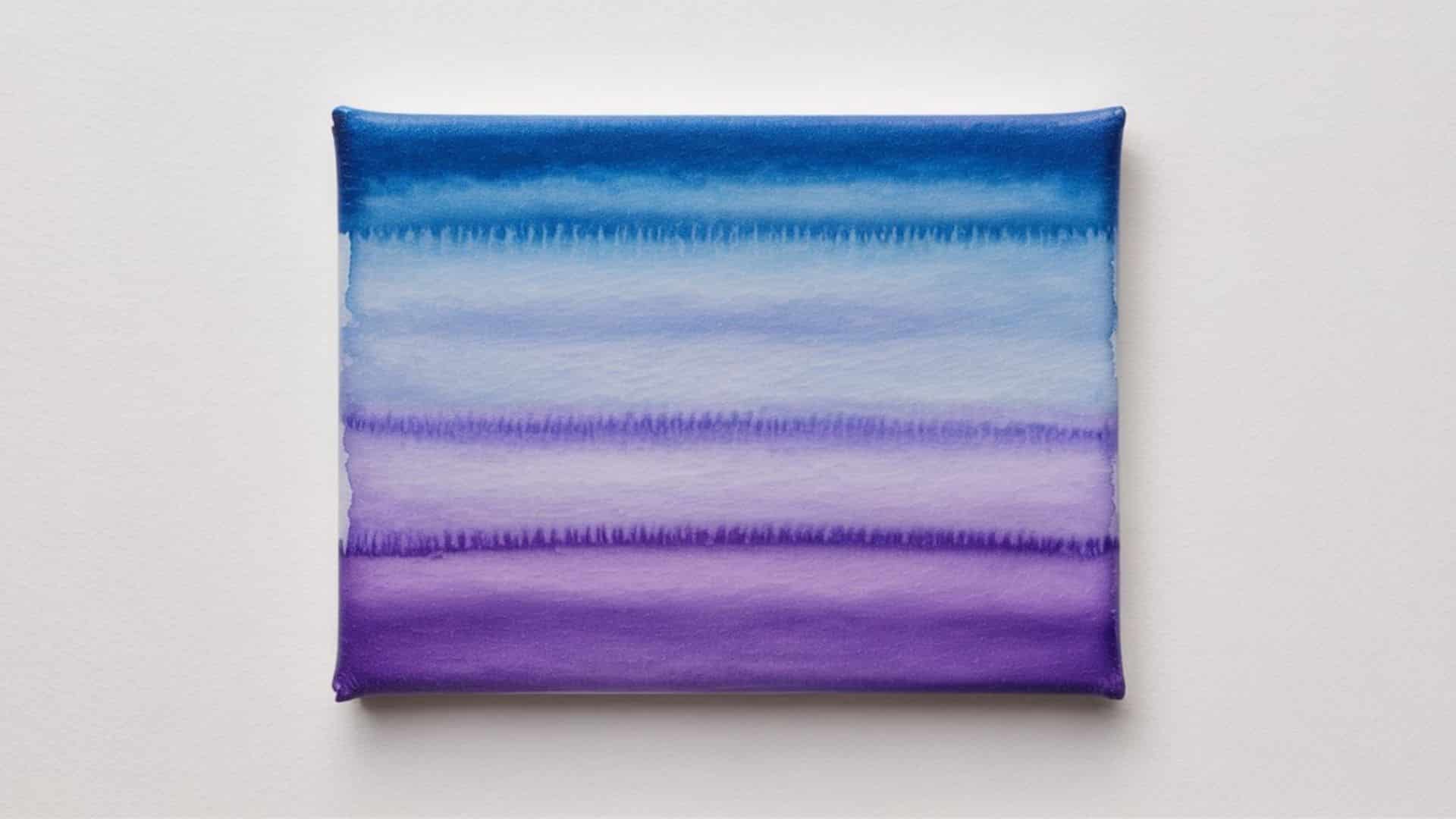 Blue to purple ombre gradient canvas painting